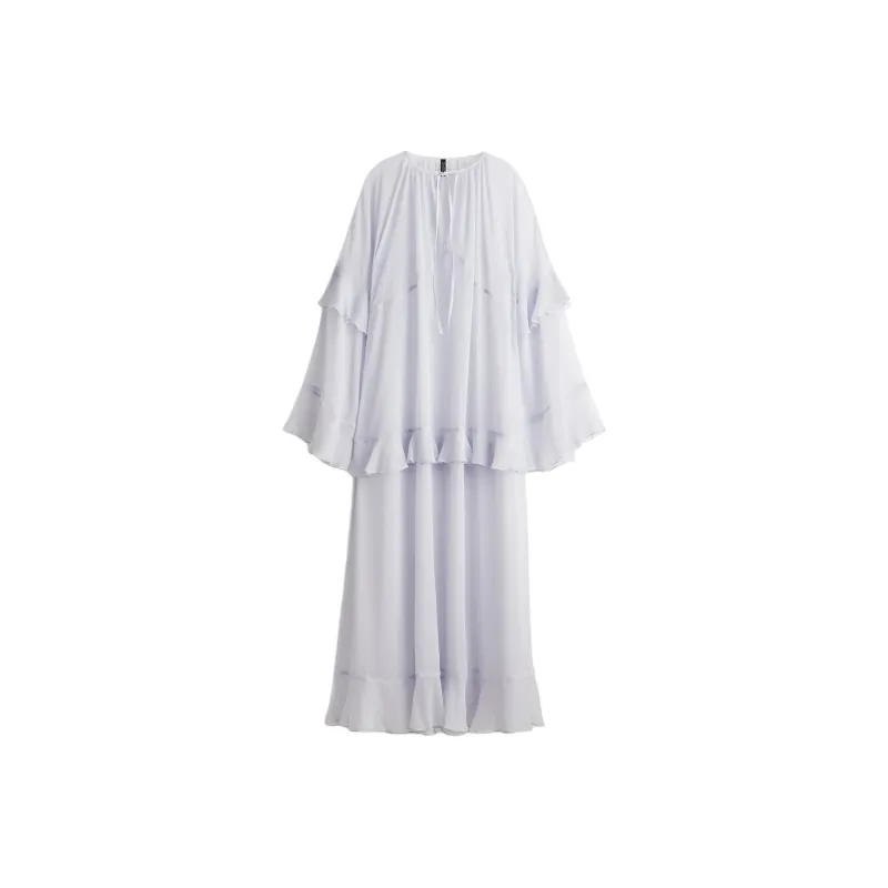 H&M Long-Sleeved Dresses Women's Light Blue-0