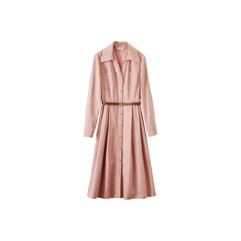 XIANGYING Long Sleeved Dresses Women's Pink