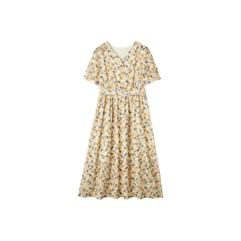 Dme Short Sleeved Dresses Women's Yellow-0