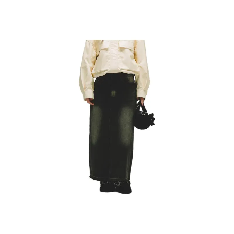 NAUTICA JAPAN Denim Long Skirt Women's Black-0
