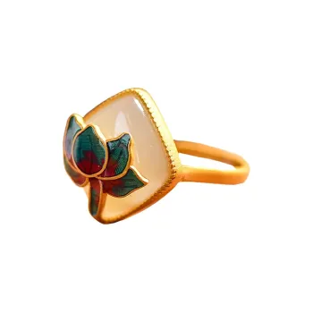 Jade Ink Love Hetian Jade Rings White Jade Women's