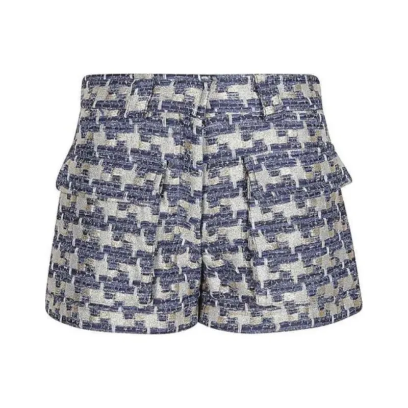 IRO NIGHT Tyana Lurex Tweed Mini Shorts-0