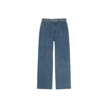 GANNI SS25 Jeans Women's Stone Washed Medium Blue
