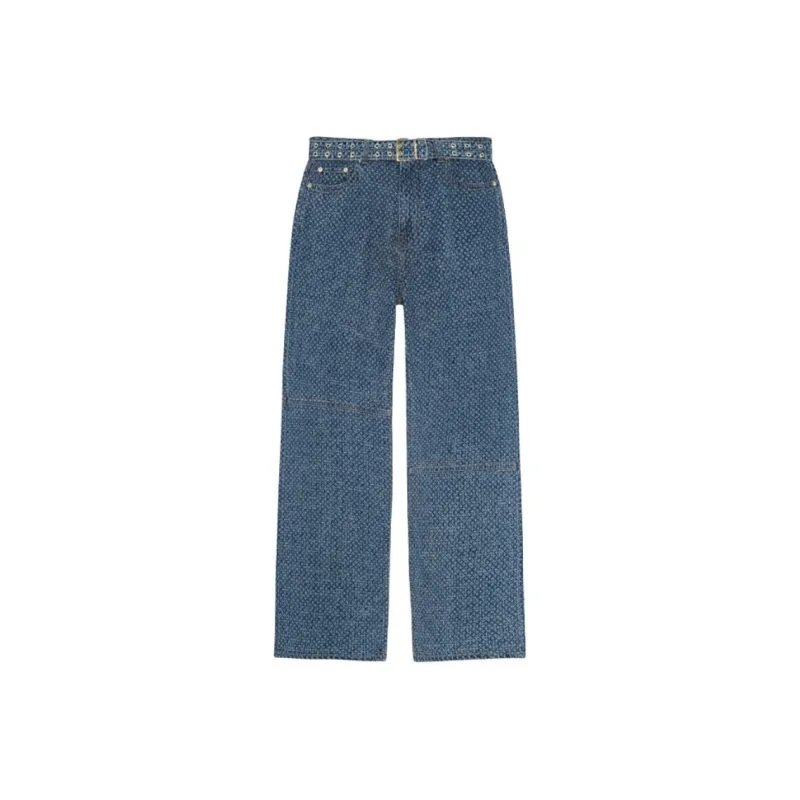 GANNI SS25 Jeans Women's Stone Washed Medium Blue-0