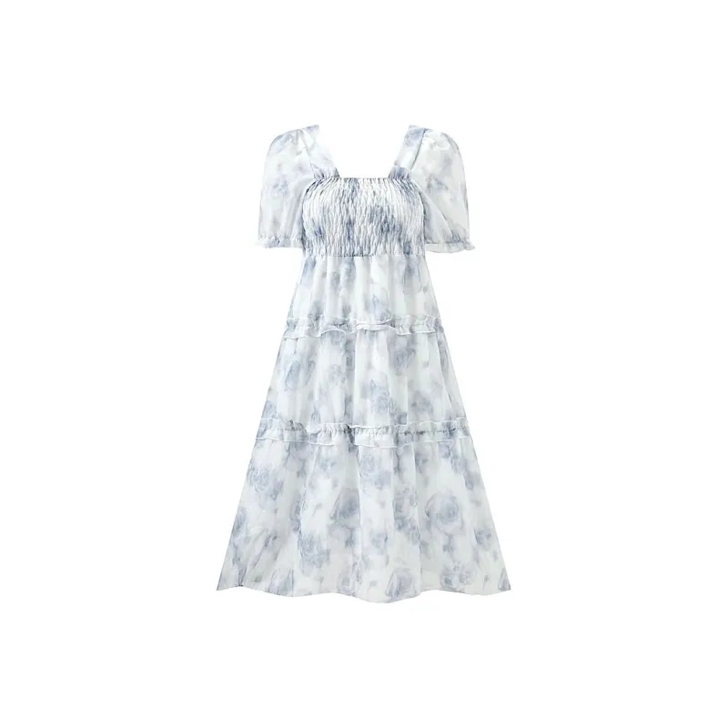 JOSR Short Sleeved Dresses Women's Blue-0