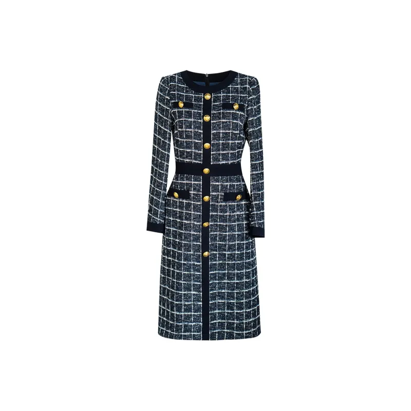 ROEYSHOUSE Long-Sleeved Dresses Women's Plaid-0