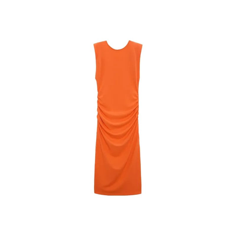 ZARA Sleeveless Dress Women's Dark Orange-0