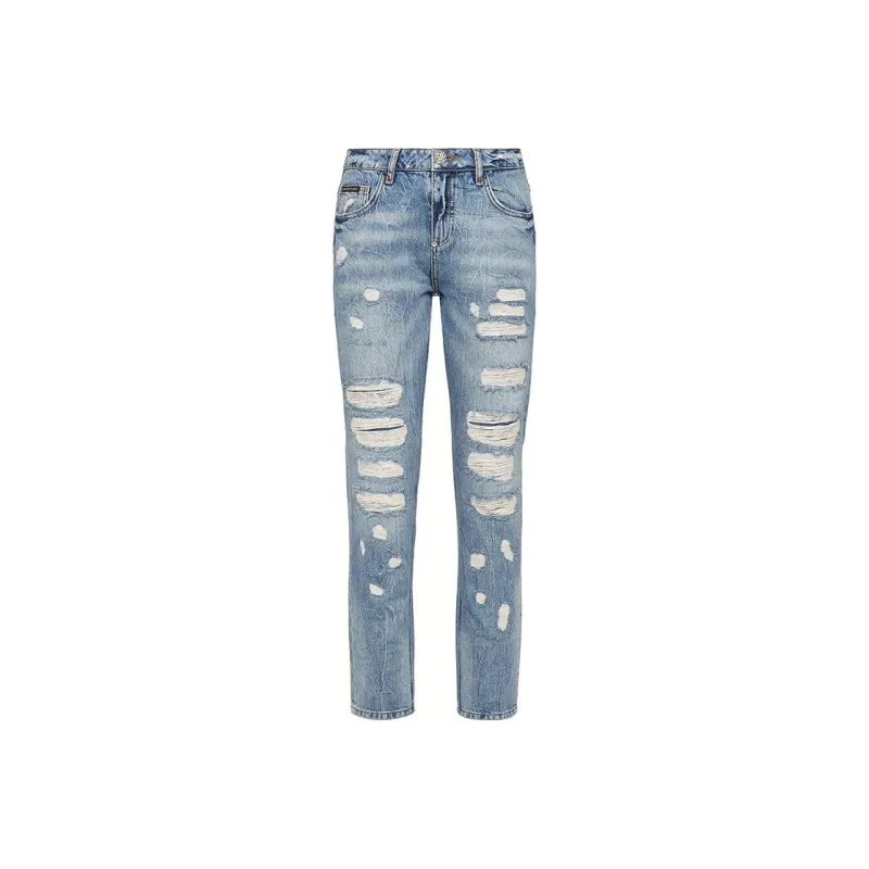 PHILIPP PLEIN Distressed Boyfriend Jeans-0