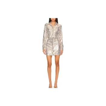 FREE PEOPLE Long-Sleeved Dresses Women's Champagne Wine Color