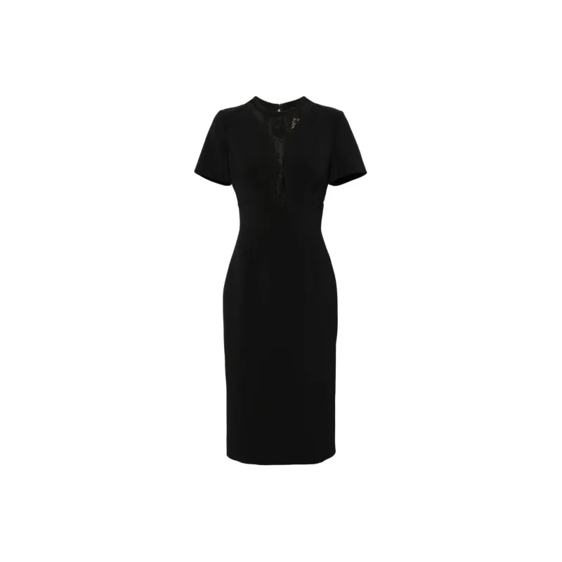 ELIE SAAB Lace panel Midi Dress-0