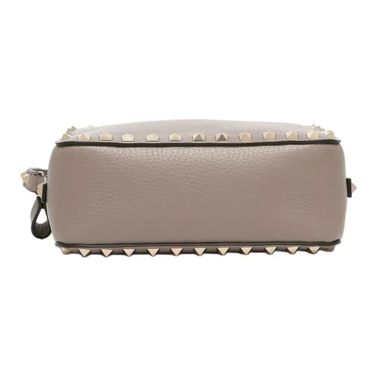 Valentino Leather Camera Bag, Crossbody Bag, Shoulder Bag Mini Women's Gray-5