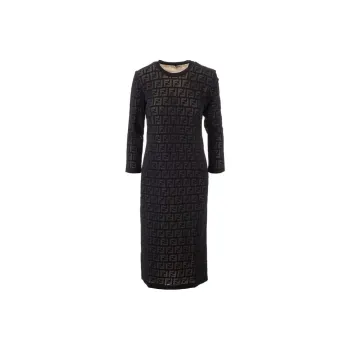 FENDI SS23 Long Sleeved Dresses Women's Black