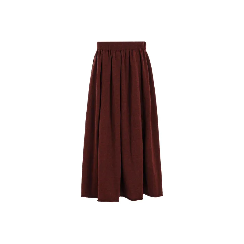 Yohji Yamamoto Y's FW24 Knit Long Skirt Women's Burgundy-0