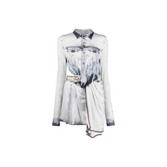 DIESEL Long-Sleeved Dresses Women's Blue-0