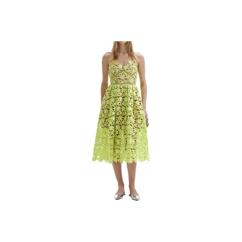 Self portrait Azalea V Neck Laced Midi Dress-0