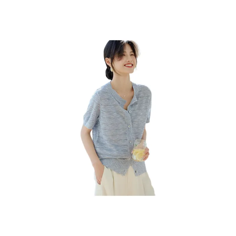 XWI Regular T Shirt Women's Light Gray Blue-0
