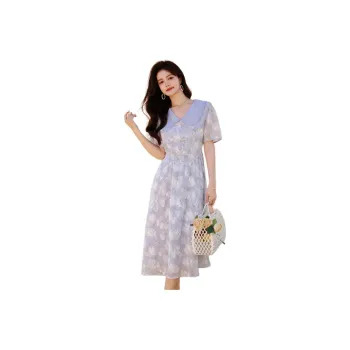 ETSE Short Sleeved Dresses Women's Blue