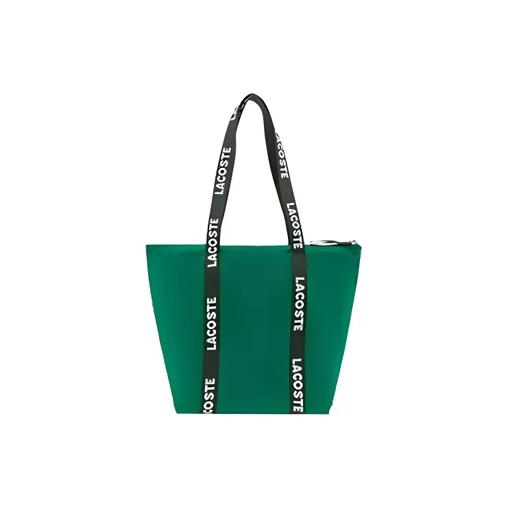LACOSTE Fabric Tote Bag, Shopping Bag, Handbag, Shoulder Bag Regular Women's Green-1