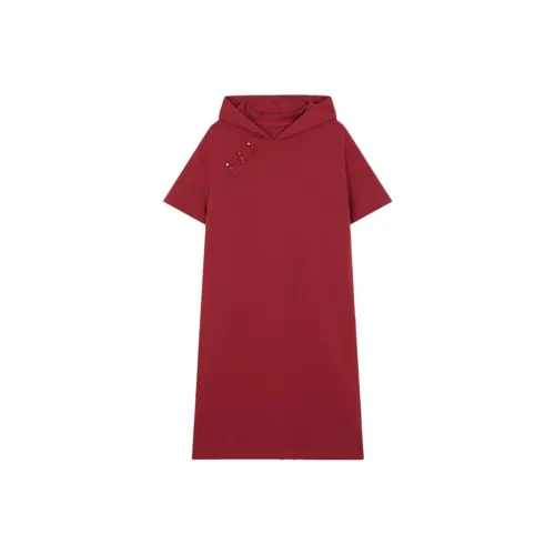Mo Han Yi Mei Short Sleeved Dresses Women's Red