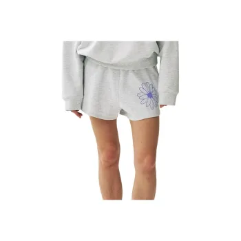 MARDI MERCREDI SS25 MINI SWEAT SHORTS FLOWER_HEATHER PURPLE Casual Shorts Korean Style Women's Heather Purple
