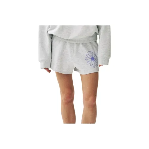 MARDI MERCREDI SS25 MINI SWEAT SHORTS FLOWER_HEATHER PURPLE Casual Shorts Korean Style Women's Heather Purple