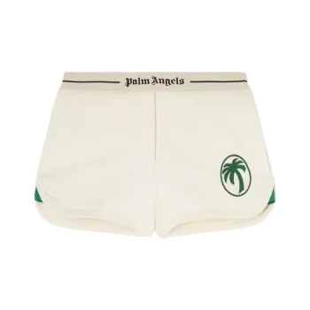 PALM ANGELS Oval Palm Sweatshorts 'Off White/Forest'