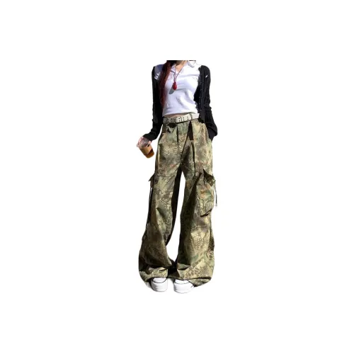 TLONELY1 Cargo Pants Women's Brown Crocodile