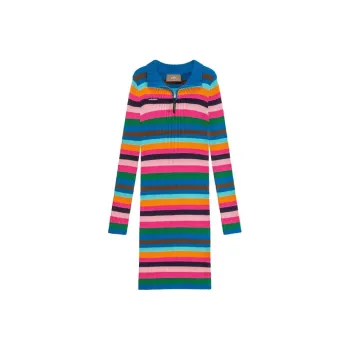 CHUU Long Sleeved Dresses Women's Rainbow Stripes