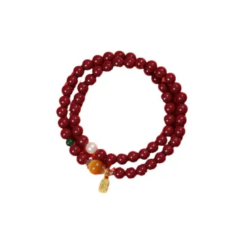 WUMZK Reconstructed Cinnabar Bracelets Unisex