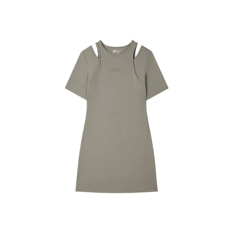 FILA ORIGINALE Short-Sleeved Dresses Women's Bean Green Brown-0