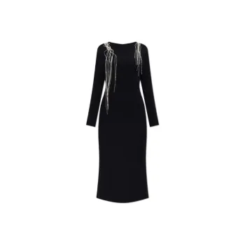 DRIES VAN NOTEN Long Sleeved Embellished Dress