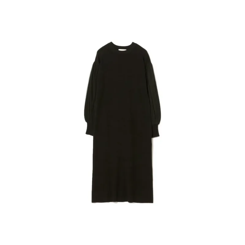 Beams Long Sleeved Dress Women's Black-0