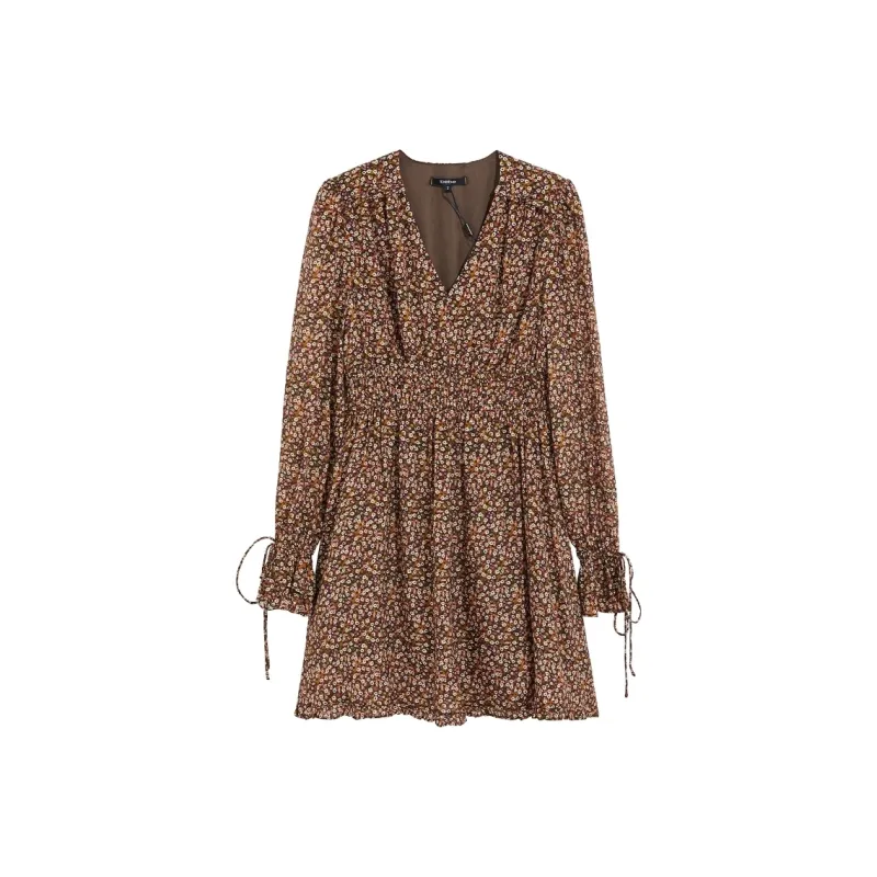 Bebe Long Sleeved Dresses Women's Black Multicolor-0