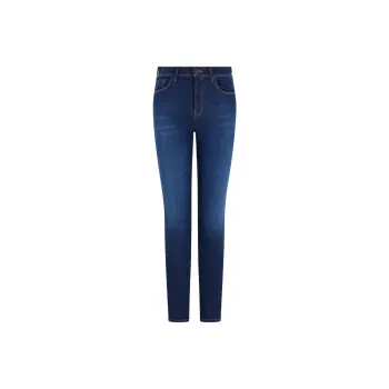EMPORIO ARMANI J20 High waisted Super skinny Leg Jeans In Stretch Denim With Laser cut Logo