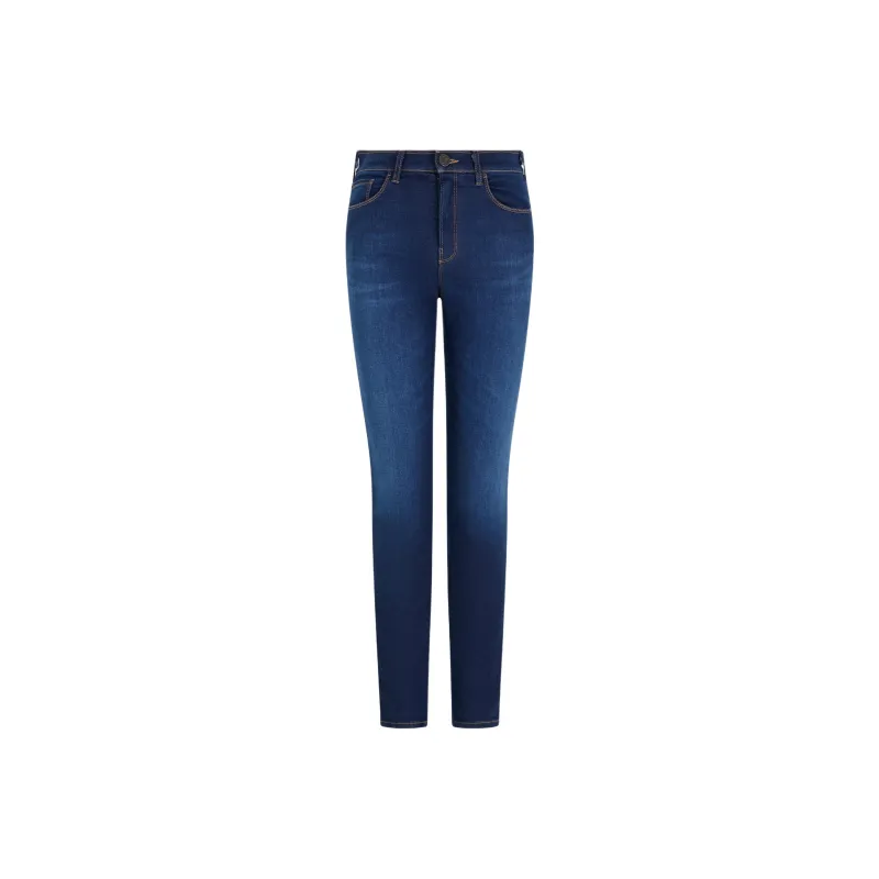 EMPORIO ARMANI J20 High waisted Super skinny Leg Jeans In Stretch Denim With Laser cut Logo-0