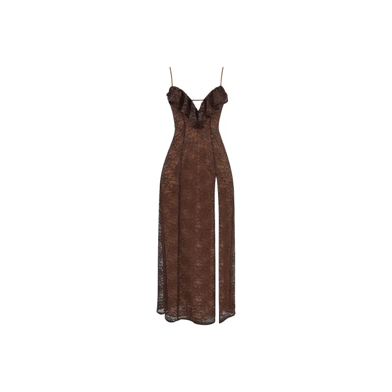 HOUSE OF CB LUCIANNA Slip Dresses Women's Espresso/Coffee-0