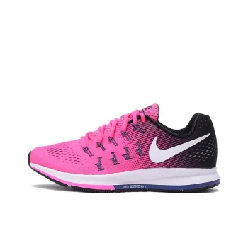 Nike Air Zoom Pegasus 33 Anti Slip Wear Resistant Low Top Running Shoes Women's Pink Black