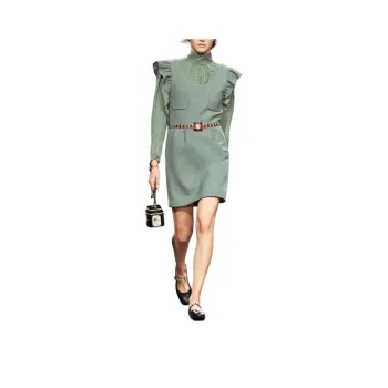 CHANEL FW24 Sleeveless Dress Women's Light Khaki Green