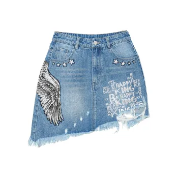 TCH Denim Short Skirts Women's Blue