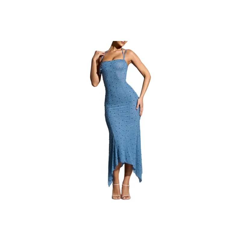 OH POLLY DOLE Slip Dresses Women's Smokey Blue-0