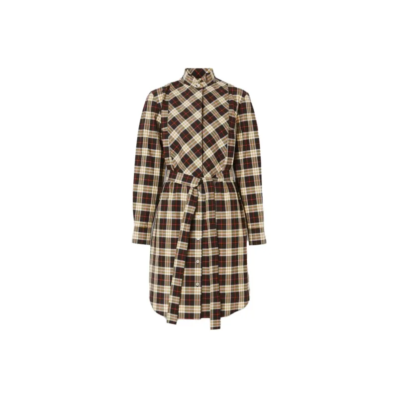 Burberry Long-Sleeved Dresses Women's Yellow-0