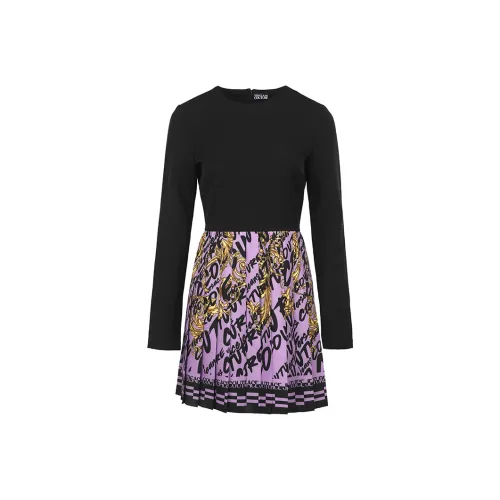VERSACE JEANS COUTURE Long-Sleeved Dresses Women's Black Purple