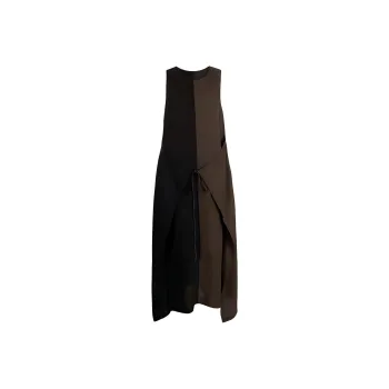 UMA WANG Colour block Sleeveless Midi Dress