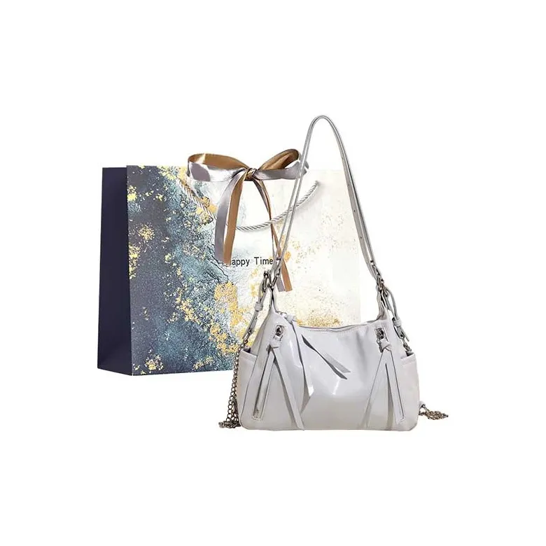 Iman's House PU Shoulder Bag Women's Black/White/Silver/Blue-15