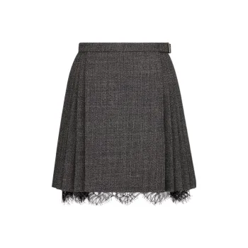 DIOR Lace Detailed Pleated Mini Skirt