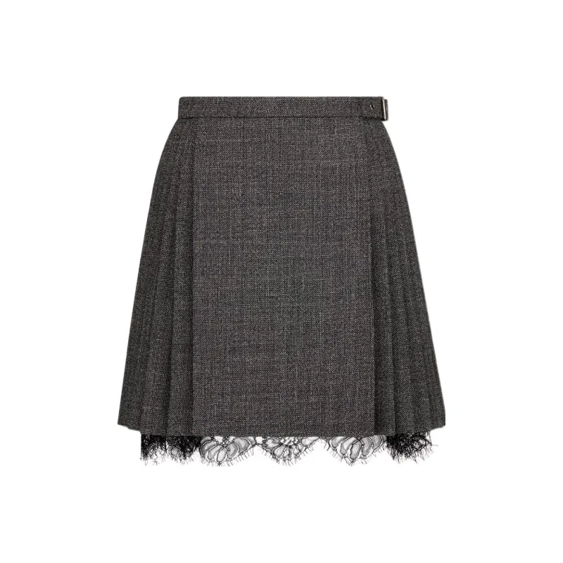 DIOR Lace Detailed Pleated Mini Skirt-0