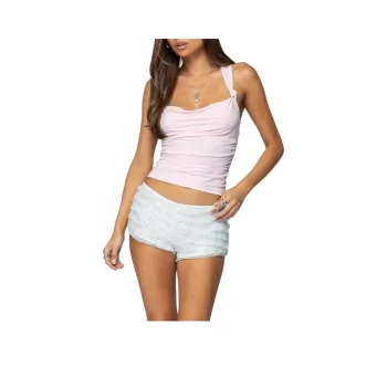 Edikted Liza Knotted Cowl Neck Top Camisole Women's Pink