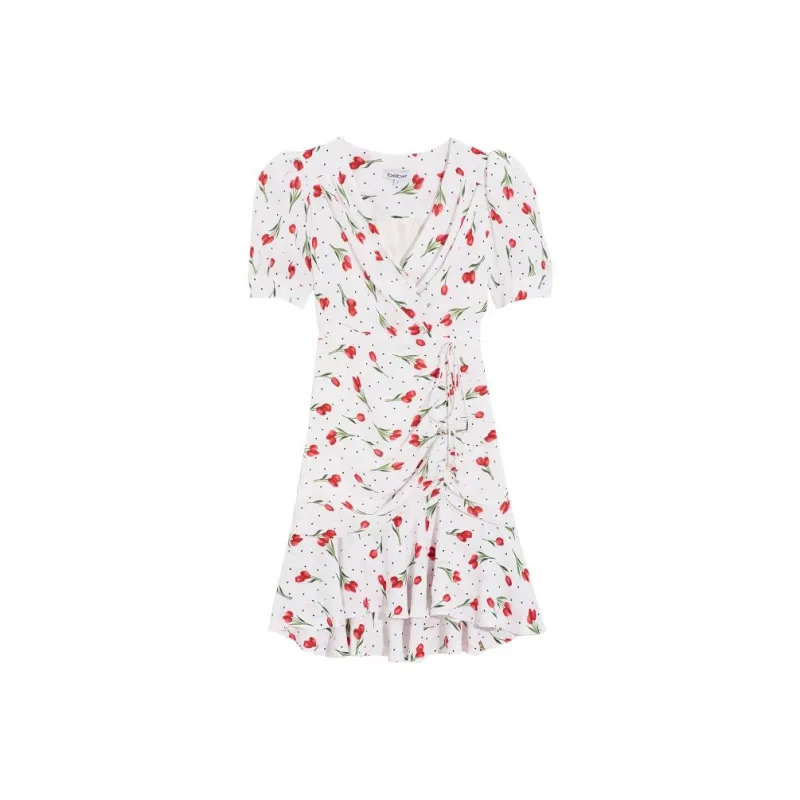 Bebe Short-Sleeved Dresses Women's White Green-0
