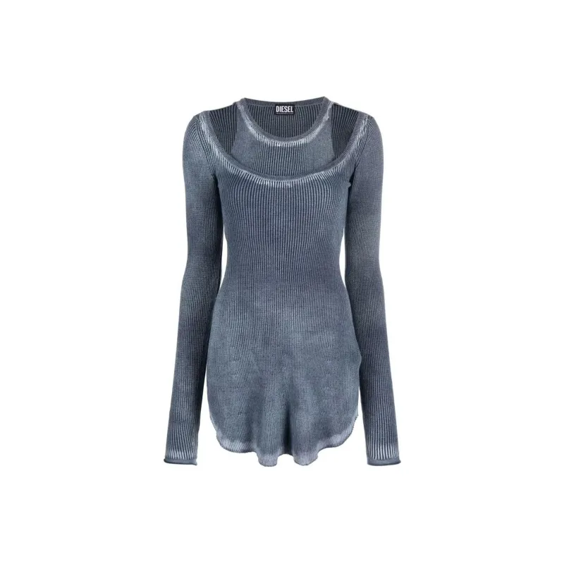 DIESEL Long-Sleeved Dresses Women's Blue-0