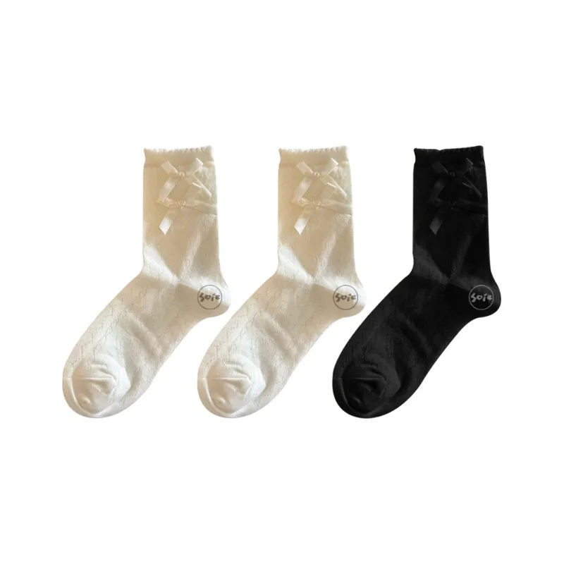 SOIE Mid Calf Socks Women's Combo Set-15